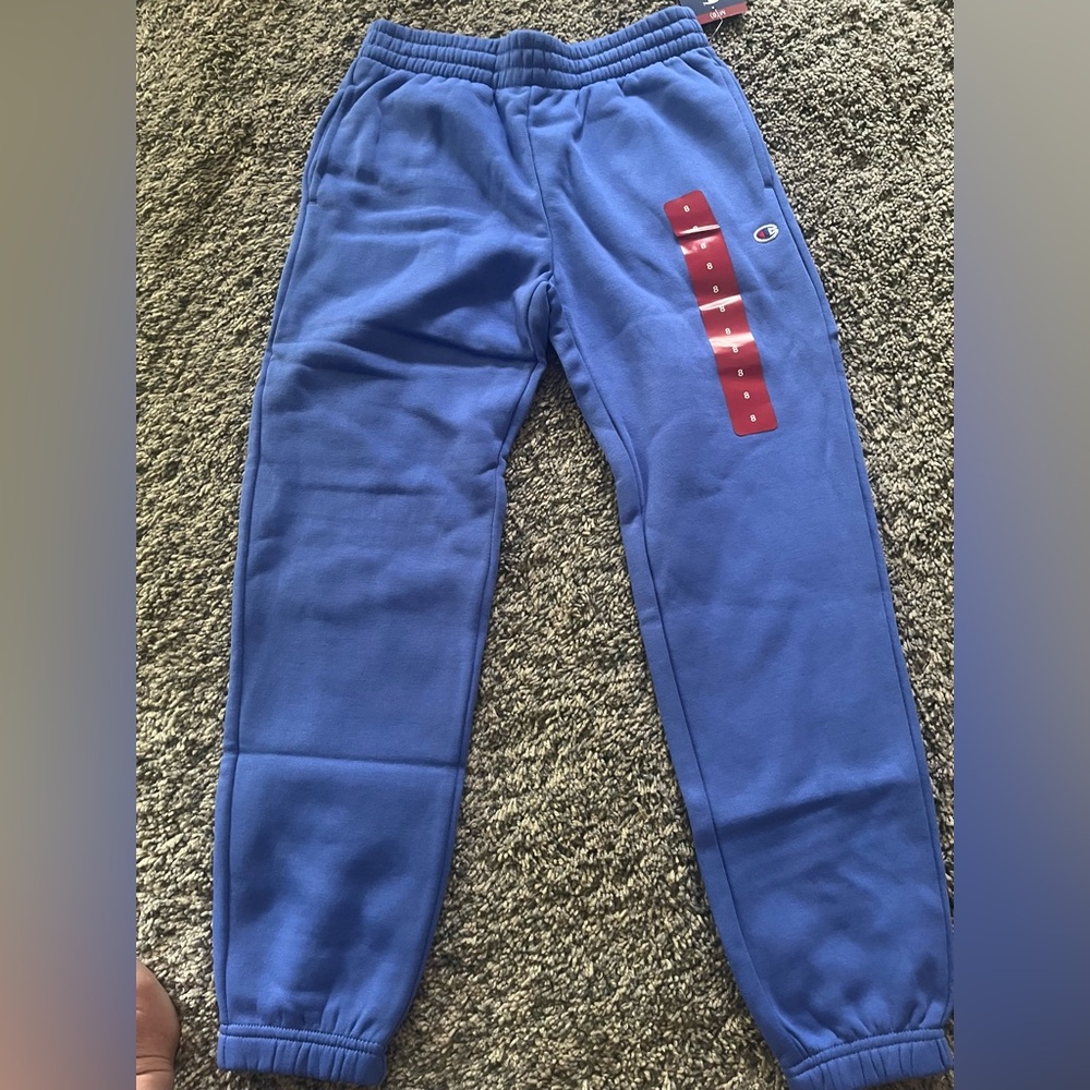 NEW CHAMPION Kids' Boys Heritage Premium Fleece Lined Drawstring Sweatpants Blue
